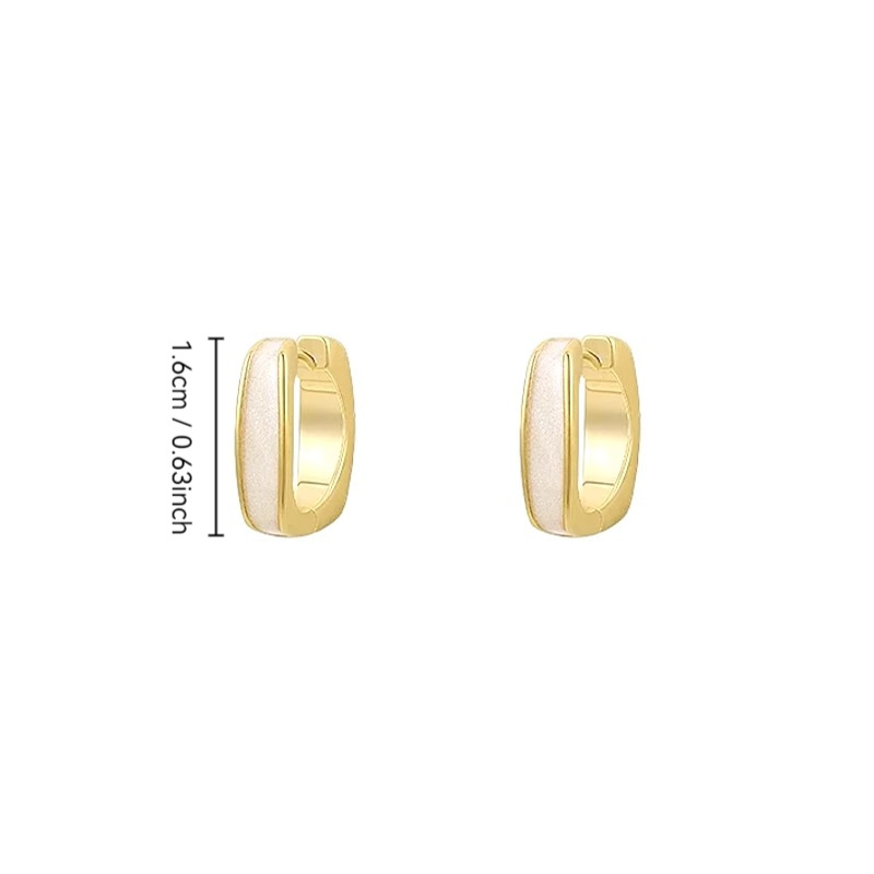 Drip Glaze Geometric Ear Cuff Simple Niche Design Earrings for Women 2026 New Square Earrings