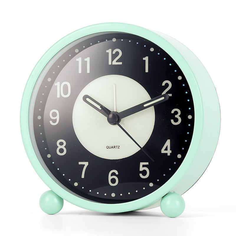 4.5-inch Luminous Alarm Clock Student Bedside Electronic Clock Simple Metal Desktop Silent Small LED Clock