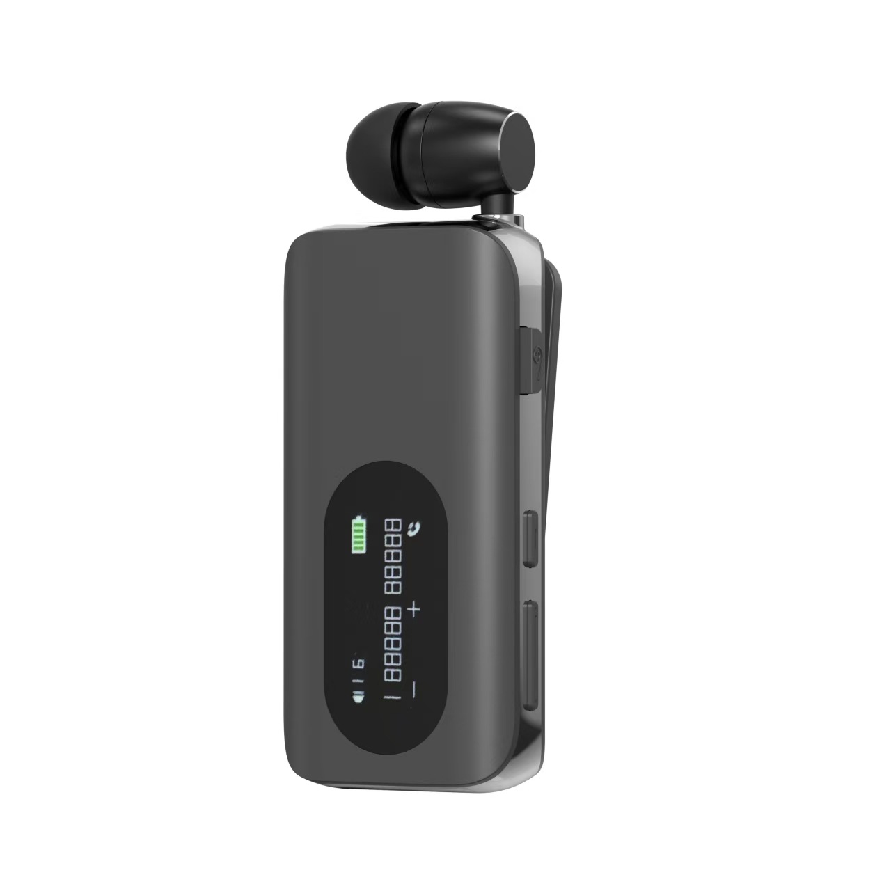 Business Q8 clip-on Bluetooth headset wireless retractable cable headset fast charging large battery LCD display