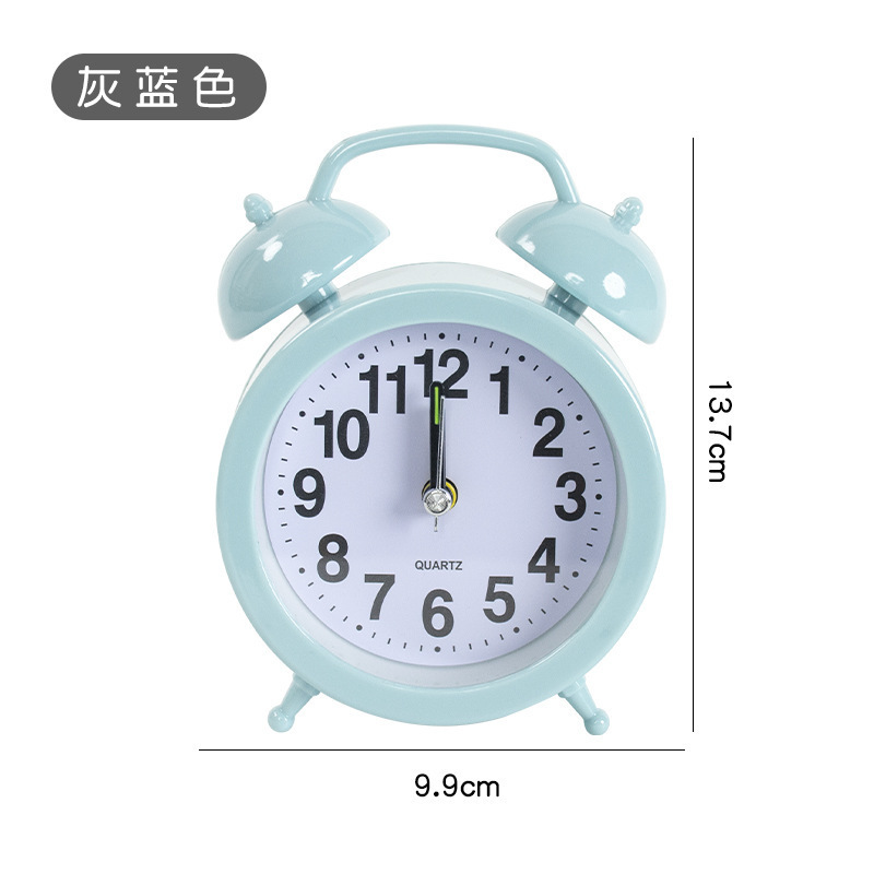 Mini Alarm Clock Student Second-Skip Bedside Clock Desktop Clock Lazy Simple Clock Children Cartoon Small Bell