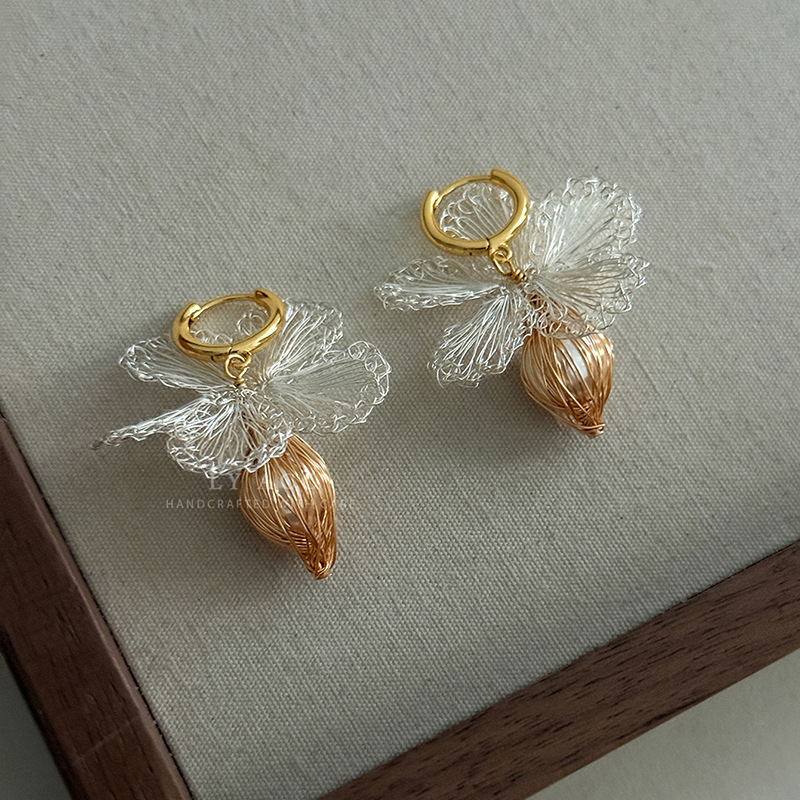 Simple Sweet Handmade Flower Stud Earrings Elegant Exquisite Earrings Absolutely Beautiful Earrings