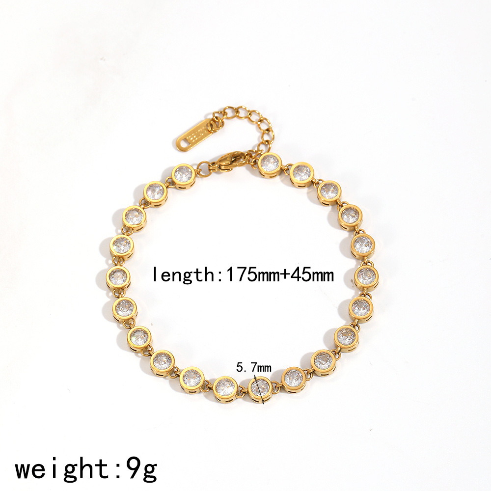 Diamond inlaid love zircon stainless steel bracelet women pink diamond nk chain bracelet hand jewelry