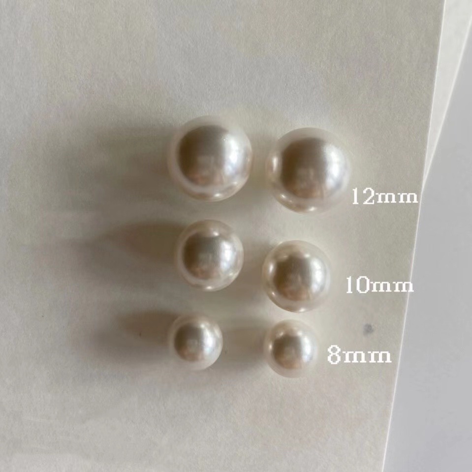 Exotic color S925 sterling silver genuine round strong light artificial texture crystal Swarovski pearl ear studs for women large