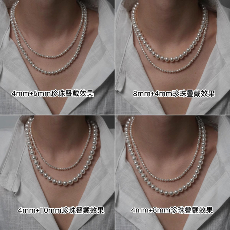 S925 sterling silver pearl necklace women's ultra-fine baby milky beads niche 2025 new neck chain