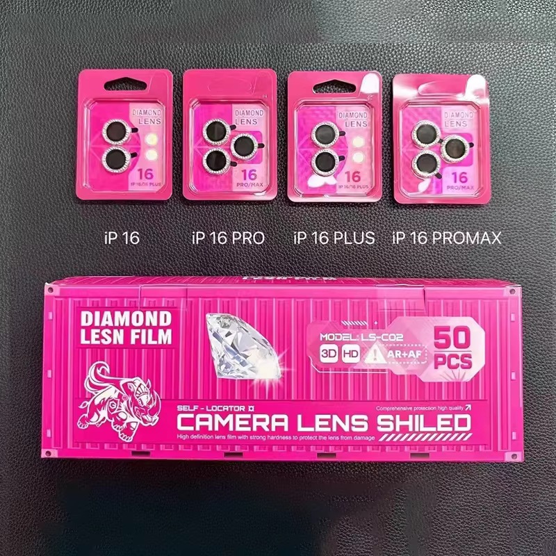 Luxury 3D Diamond Camera Lens Tempered Glass Film Applicable for Tecno Camera Phone Lens Protective Film