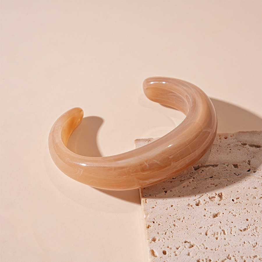 Smooth Gradient Acrylic Geometric Open Bangle Simple Candy Color Bracelet for Women