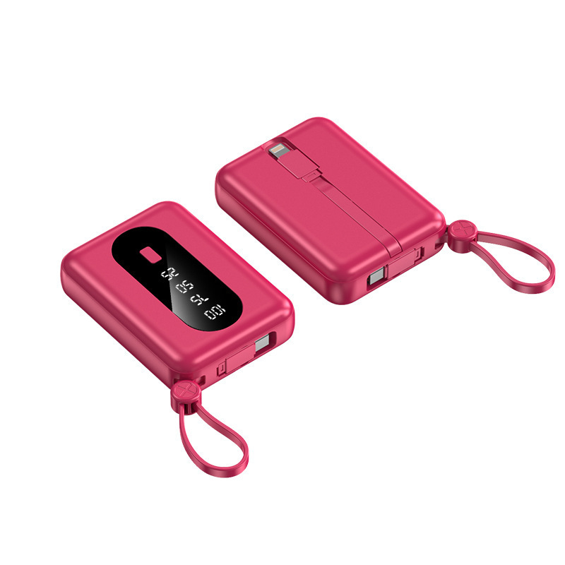 3C certified mini power bank 10000mAh cable 5V2A portable mobile power supply