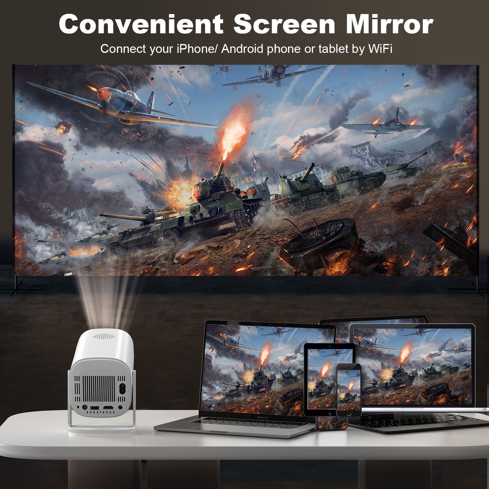P30 Projector Android Portable Smart P40 Projector WiFi Outdoor HD Home Projector