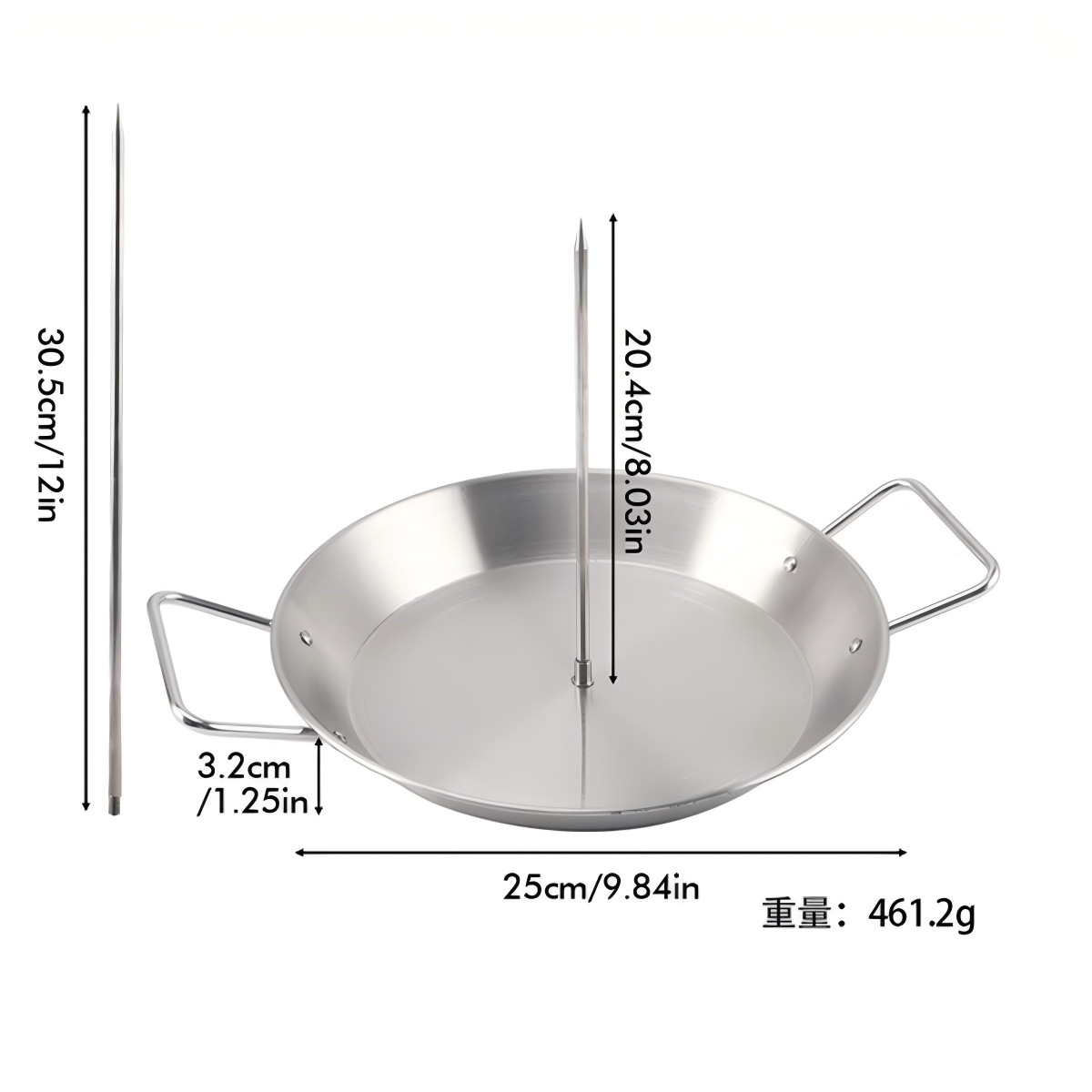 Household Stainless Steel Vertical Screw BBQ Pot Accessories Detachable Roast Chicken Pan Roast Meat Pan Set