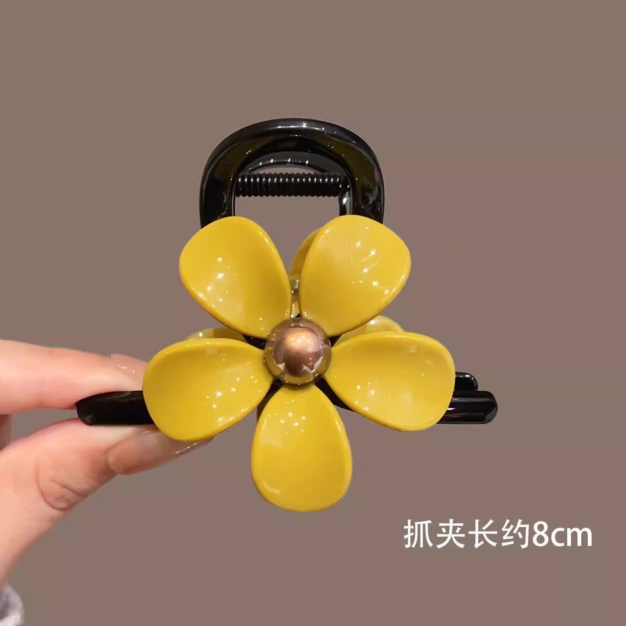63#姜黄花朵抓夹慵懒风抓夹【约8cm】