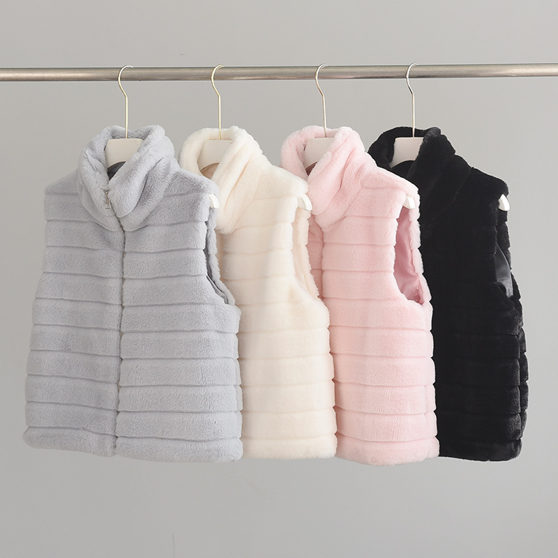 Autumn and Winter New Vest Faux Fur Vest Lady Stand Collar Faux Fur Coat Lady Vest Coat