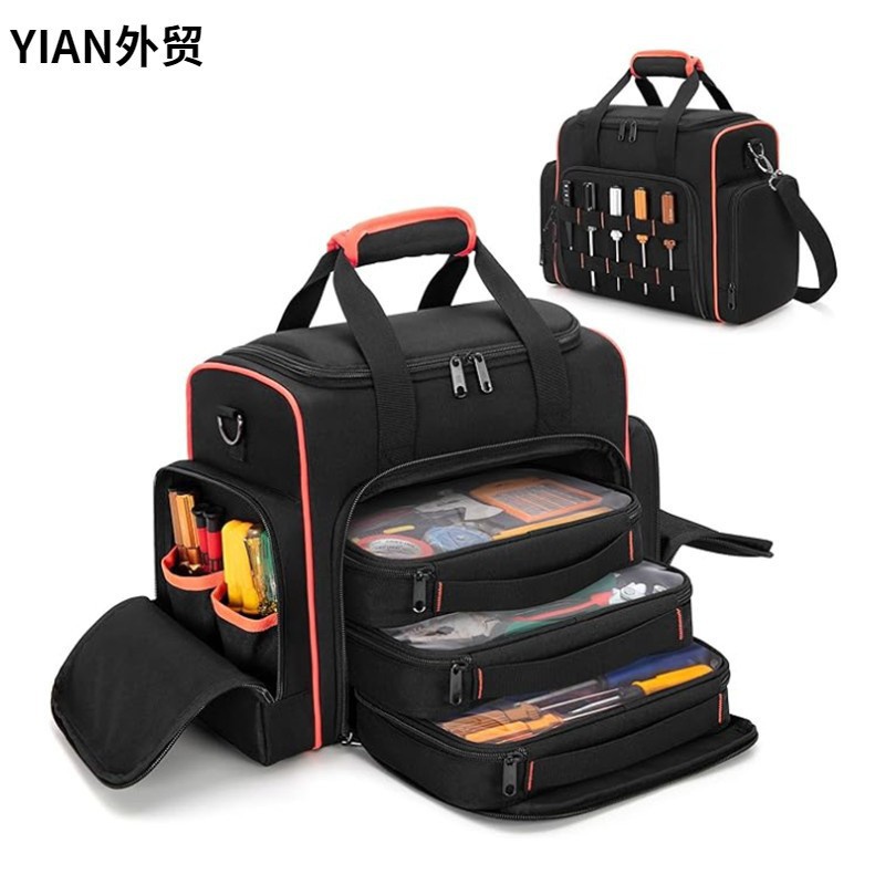 New Crossbody Oxford Cloth Multi-layer Electrician Tool Bag Hardware Storage Bag Single Shoulder Handheld Tool Bag