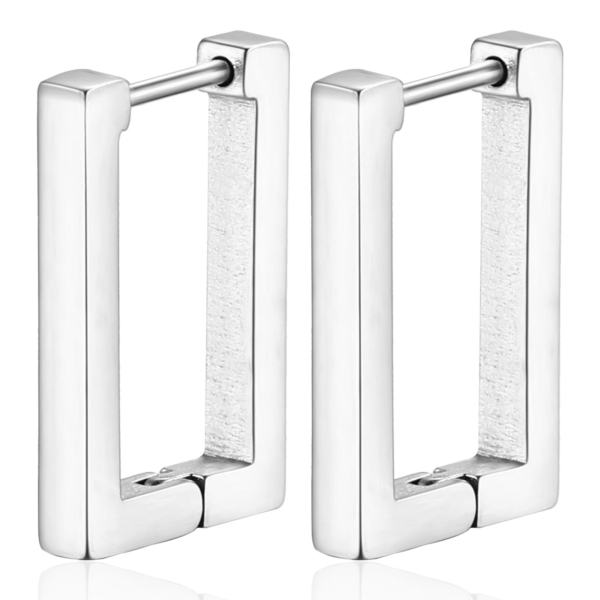 Exclusive stainless steel ear clips for women, hand-polished geometric earrings, furnace real gold ear accessories