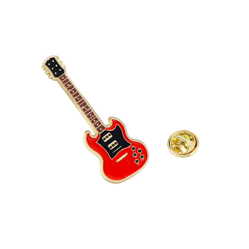 New Electric Guitar Brooch Musical Instrument Violin Pin Student Gift Cartoon Badge Clothing Accessory
