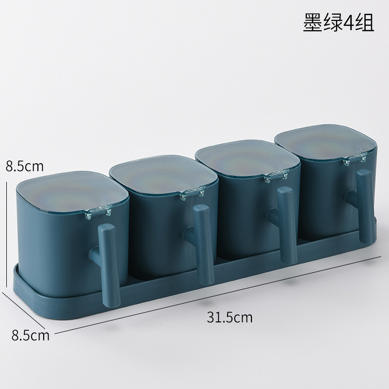 kitchen combination seasoning box seasoning jar kitchen supplies with lid salt jar seasoning household with spoon storage box