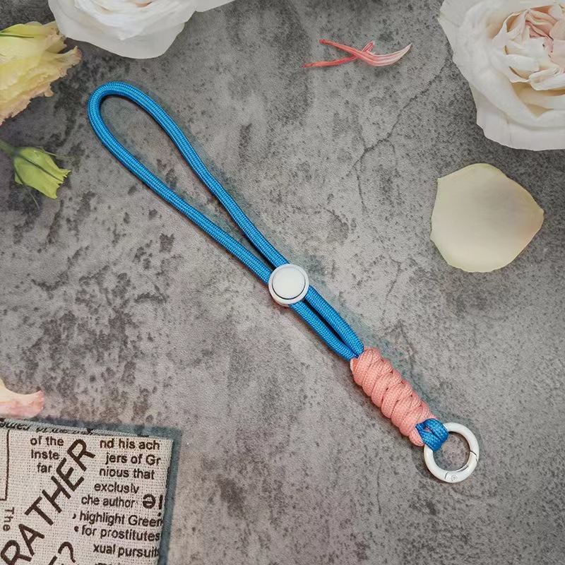 Phone diagonal lanyard long color-block knot colorful phone case original design