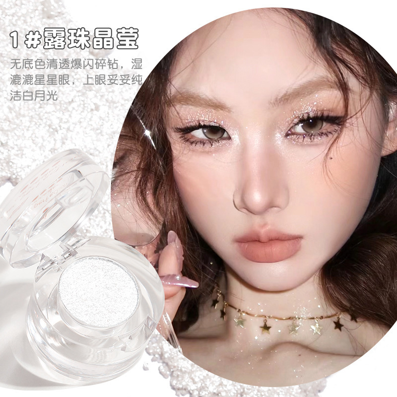 xixi Starry Sparkle Highlighter Eyeshadow Earth Pearl Shimmer Natural Look Easy to Color Affordable Makeup Student
