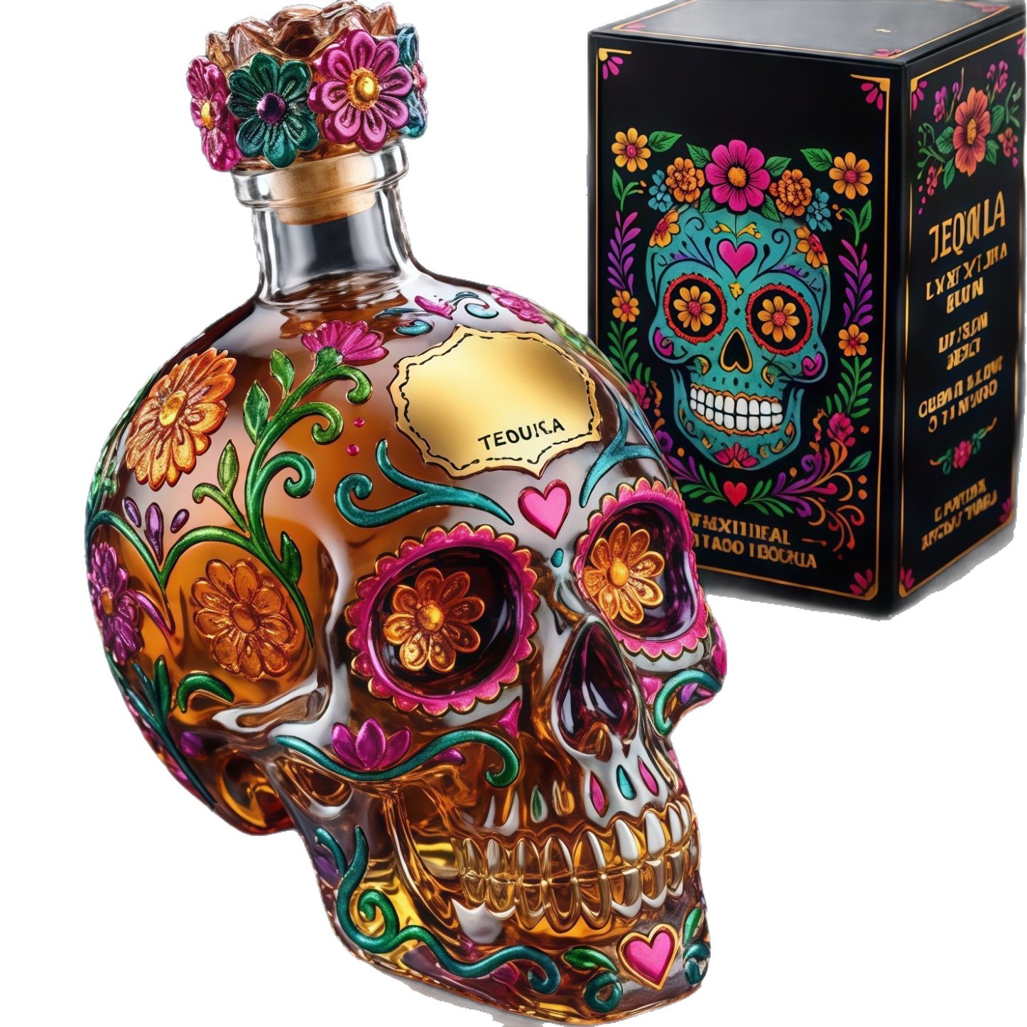 High borosilicate glass skull bottle food grade liquor dispensing bottle bar ornament