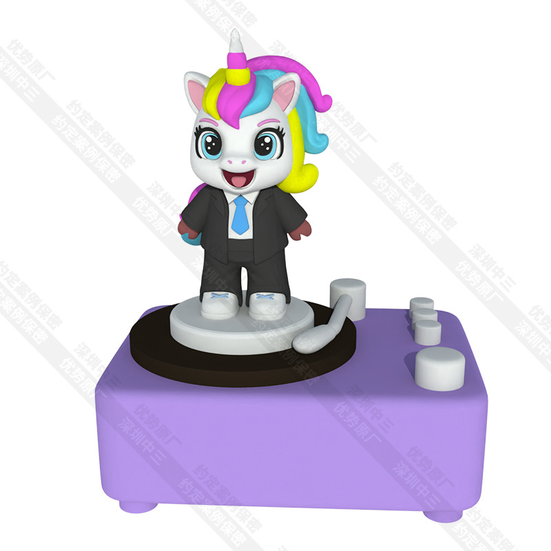 Custom Cartoon Bluetooth Speaker Cute Unicorn Figure IP Shape Gift Simulation PVC Soft Rubber Speaker