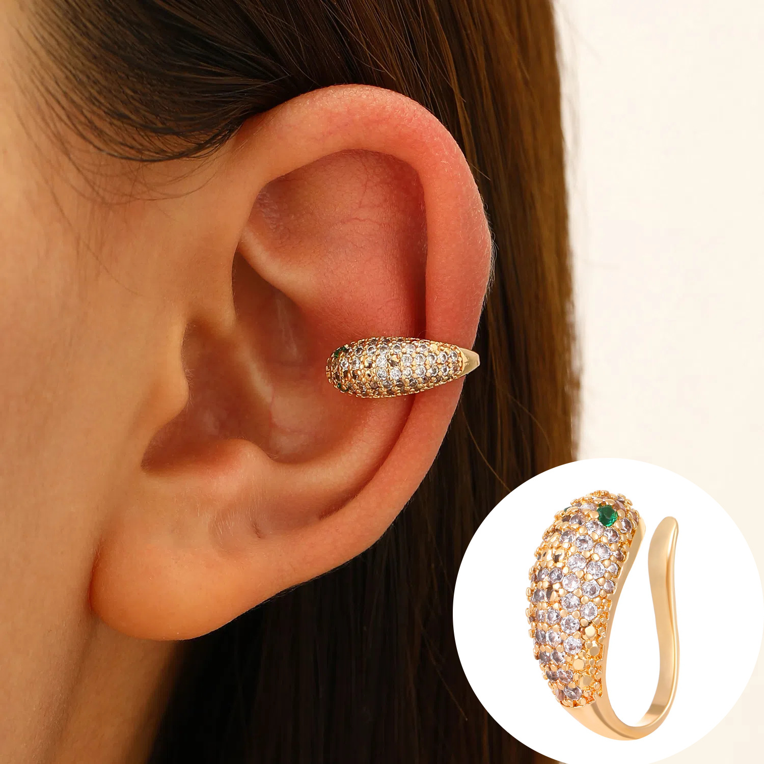Ear Clip No Hole Ear Bone Clip No Piercing Women Simple Zircon Earrings