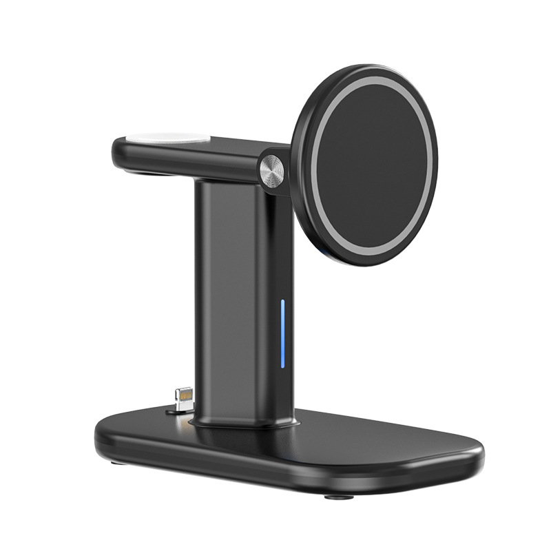 New three-in-one wireless charger, suitable for Apple phone magnetic folding stand 25W fast charge base