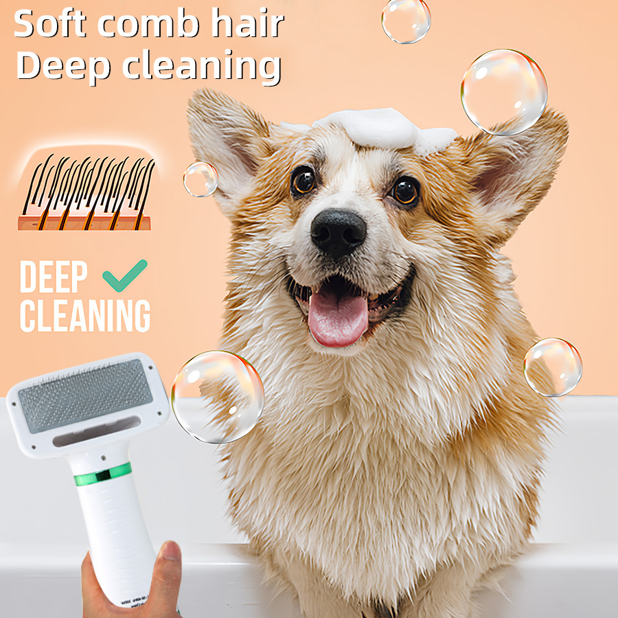 Electric Pet Comb Massage Pin Comb Blow Dryer Comb Dog Cat Hair Removal Integrated Blow Dryer Comb Pet Supplies Remove Loose Hair