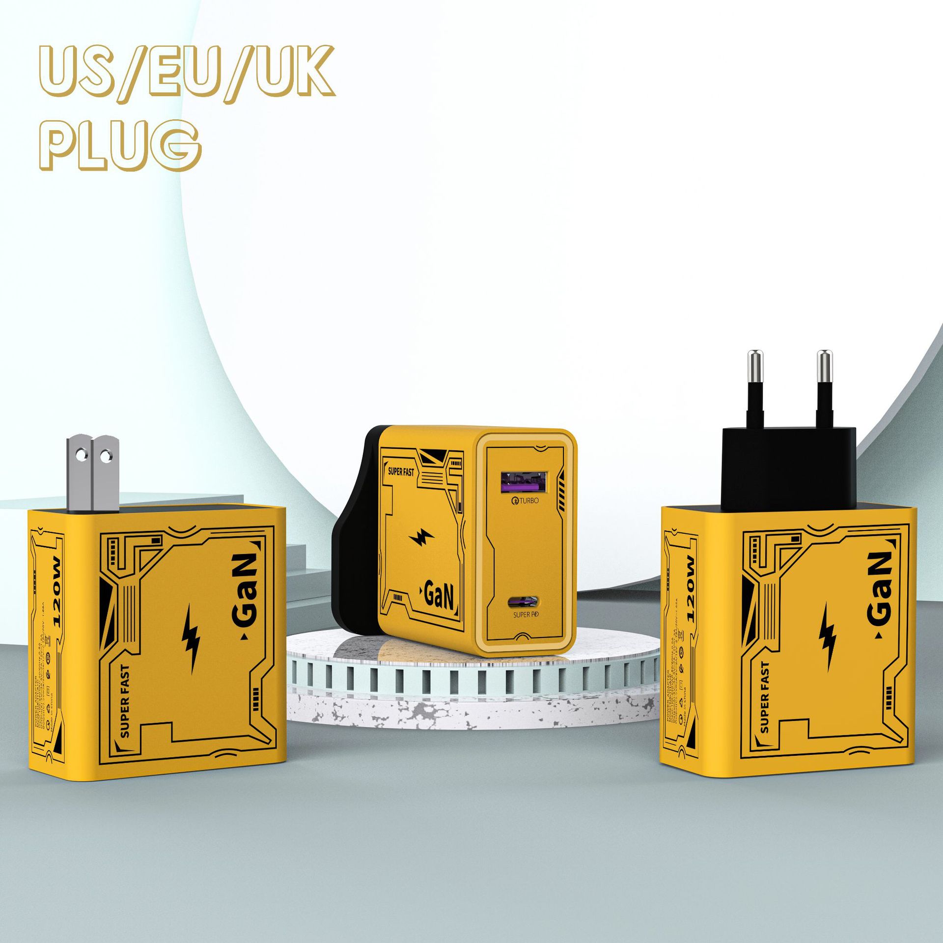 Bumblebee TYPE-C+USB Phone GaN Protocol Power Bank Fast Charger PD+USB Charging Head