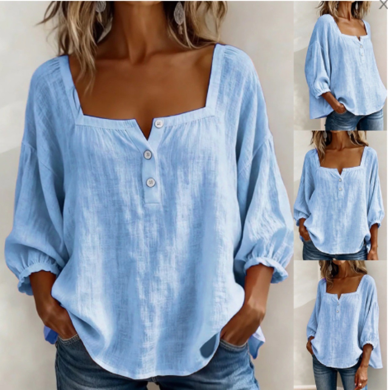 2026 Independent Station Summer Women's Unique Solid Color Print Long Sleeve Shirt
