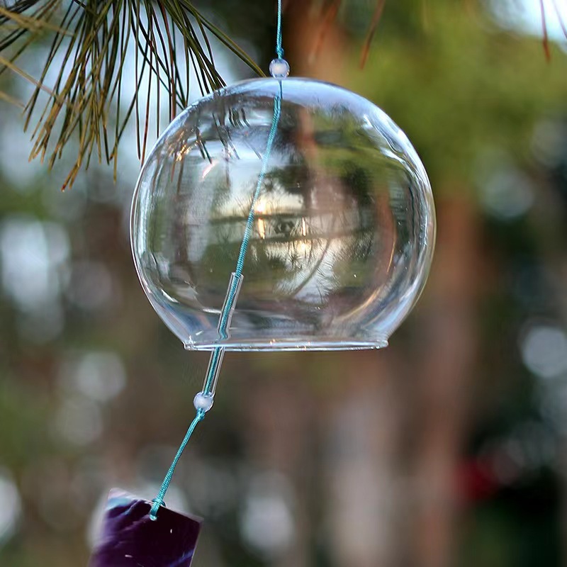 Transparent Glass Wind Chime Student DIY Graffiti Hand-Painted Wind Chime Spring Festival Outdoor Hanging Decoration for Scenic Spots