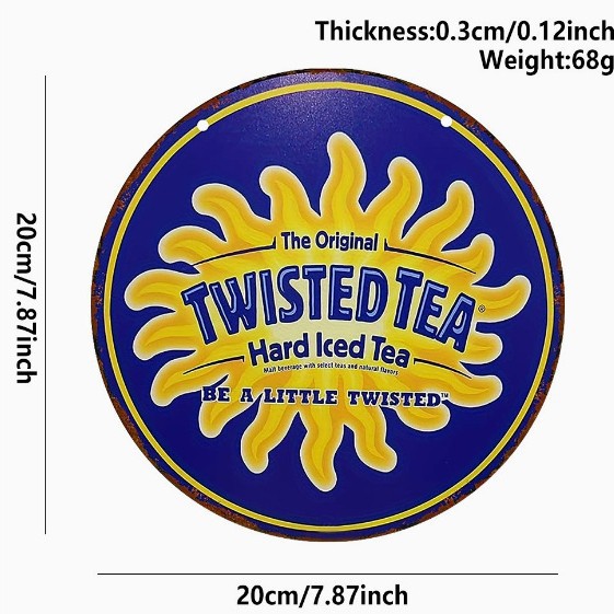20*20*0.3cm · 木质标语挂牌 TWISTED TEA
