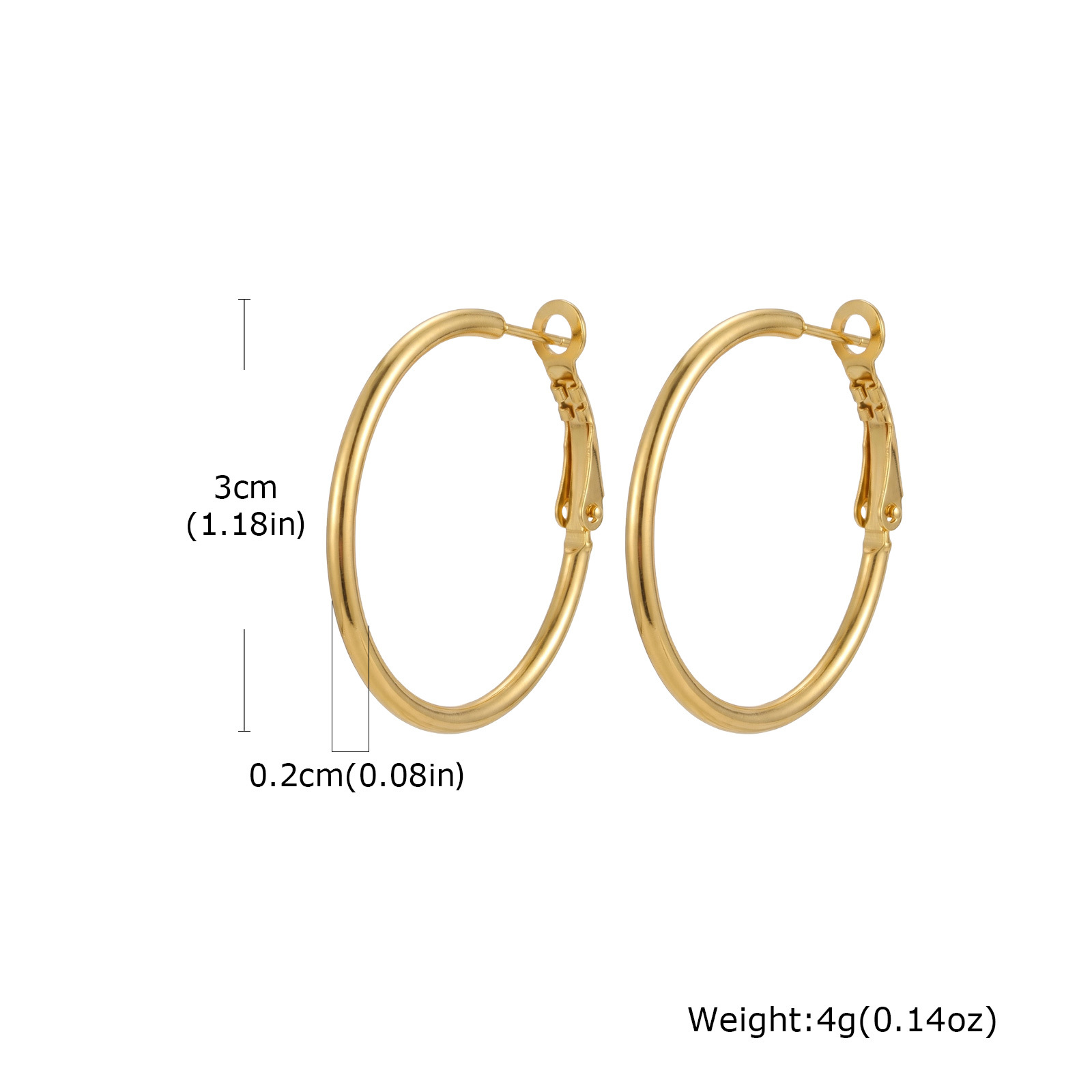 Stainless Steel Circle Earrings Exaggerated Thin Coil Large Ear Jewelry Titanium Steel Women's Accessories