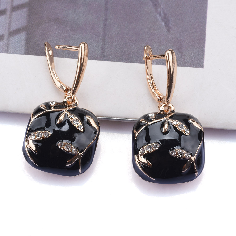 2023 summer new earrings alloy enamel earrings geometric niche accessories earrings