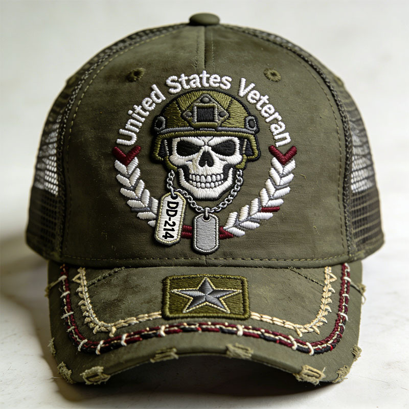 Embroidered DD214 Veterans Baseball Cap US Soldier Hat New Summer Mesh Cap