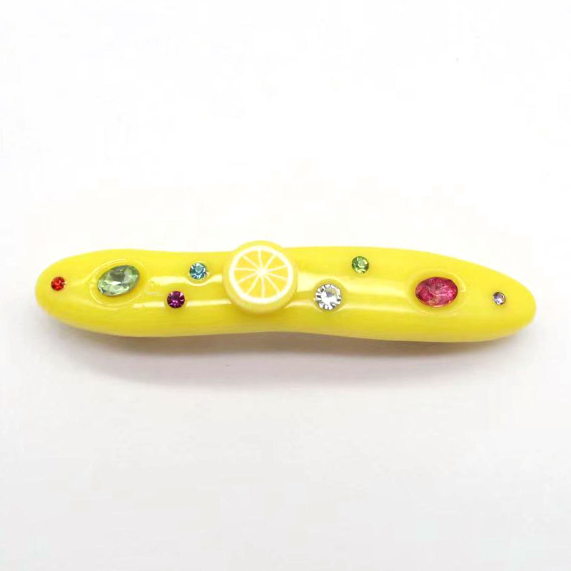 Kenjie original summer candy-colored resin rhinestone hair clip for women, exclusively supplied colorful hair accessory