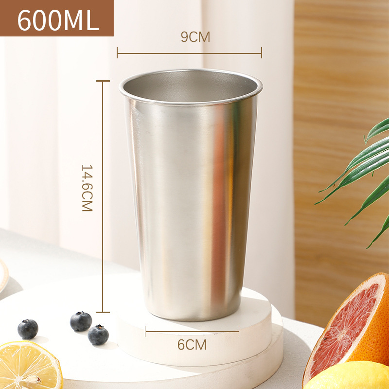 304 stainless steel beer mug logo water cup custom mouthwash cup single layer milk tea coffee cup camping outdoor cup