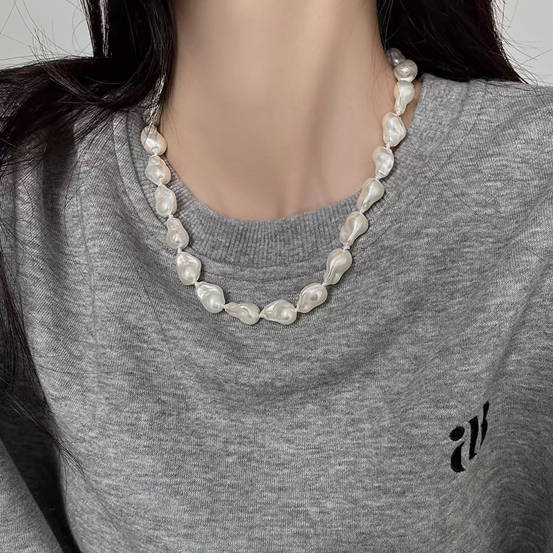 Irregular Baroque Pearl Necklace Women's Necklace Accessories Sweater Chain Jewelry