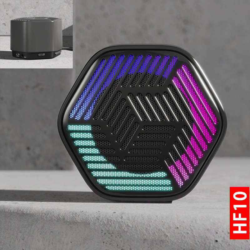 Subwoofer loud volume Bluetooth speaker, colorful light FM card slot mini portable wireless Bluetooth audio gift