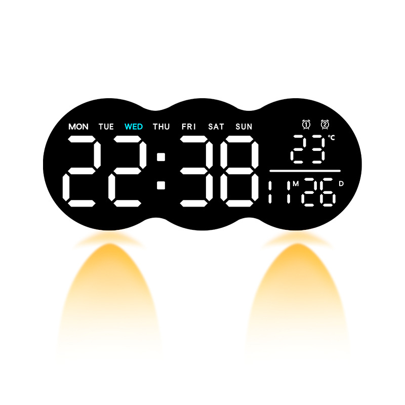 New Living Room Wall Clock Digital LED Electronic Clock with Light Multifunctional Alarm Clock Temperature with Remote Control 2808
