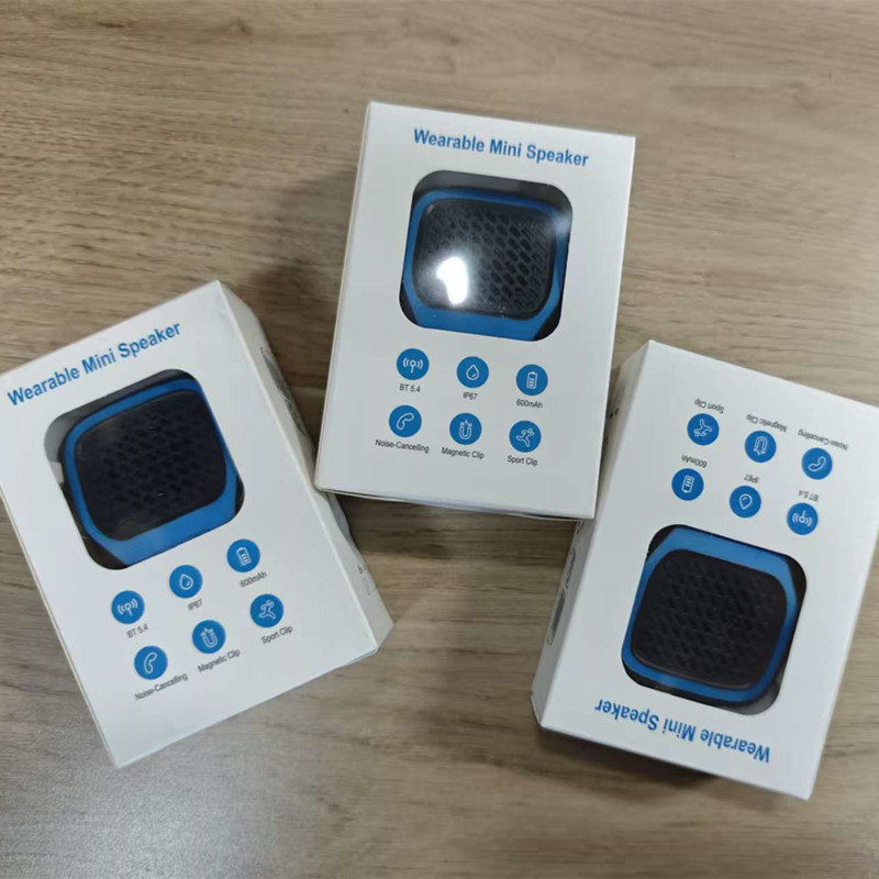 Private mold mini wearable Bluetooth speaker waterproof portable outdoor sports with magnetic clip-on speaker