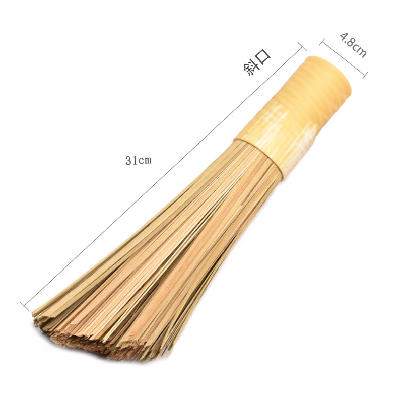 Bamboo long-handled dish brush, commercial kitchen cleaning pot brush, hotel restaurant slanted bamboo pot brush, old-fashioned cooking brush