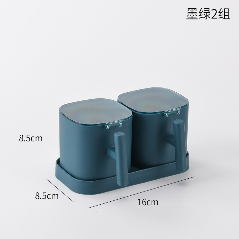 kitchen combination seasoning box seasoning jar kitchen supplies with lid salt jar seasoning household with spoon storage box