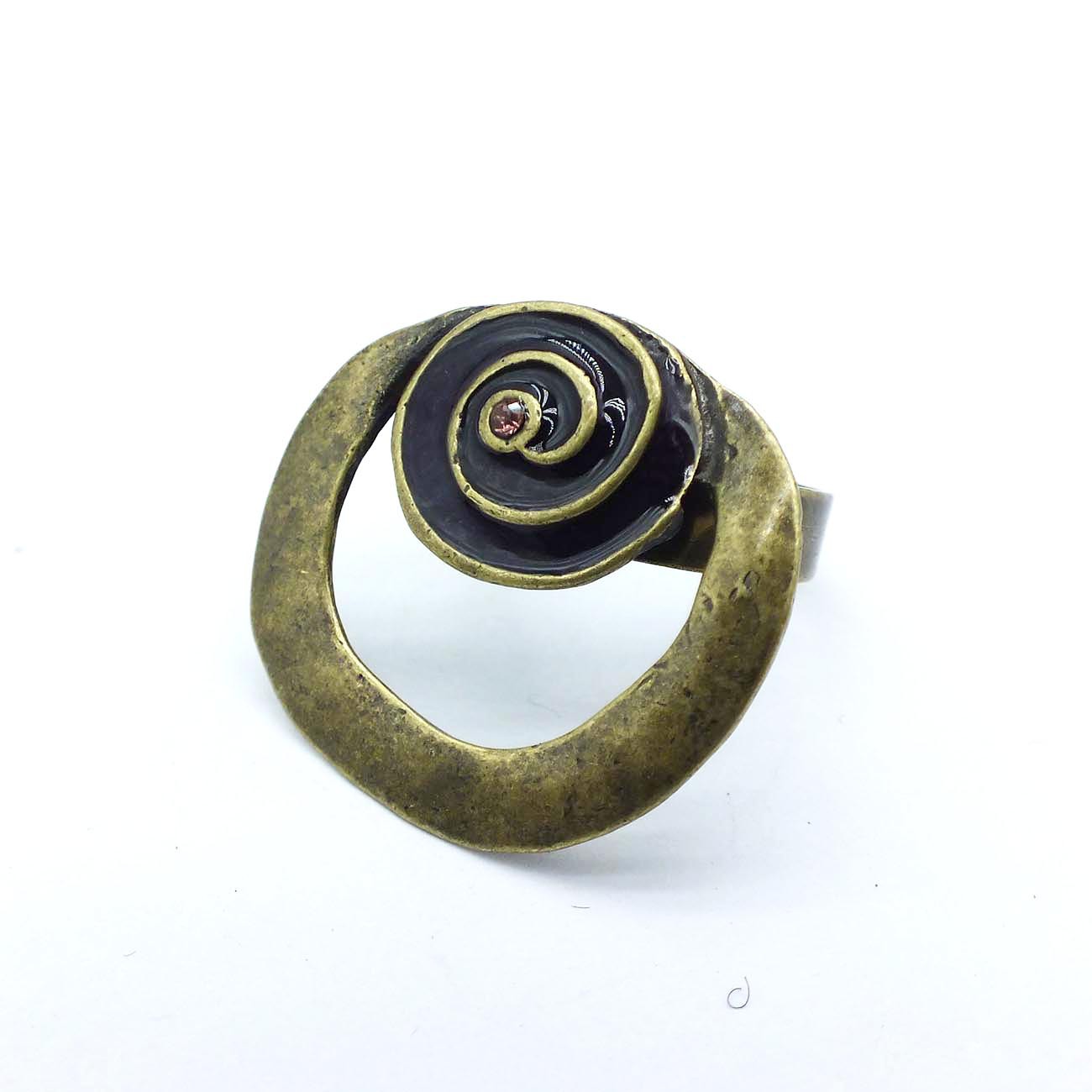 J24 Accessories Oil Drop Swirl Ring Women's Enamel Color Open Ring