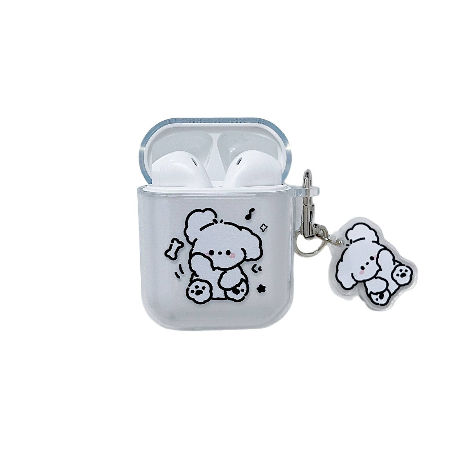 Cute cartoon AirPods Pro 3rd generation wireless Bluetooth earphone protective case, transparent soft case with pendant for i12