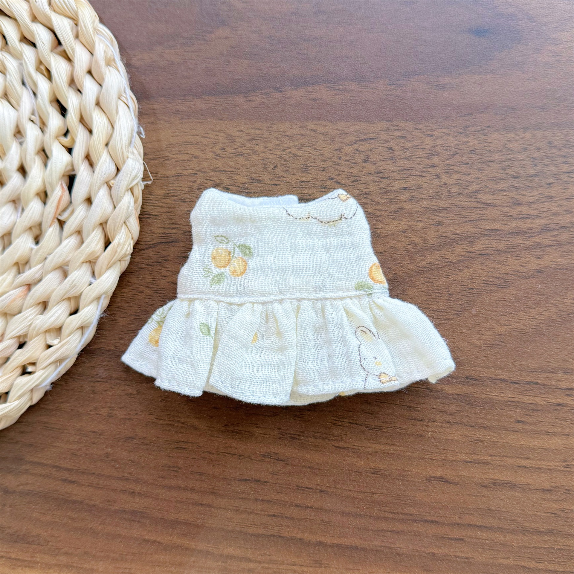 Original new summer long-legged KT Gazi sister crying baby Labubu pastoral style dress doll clothes