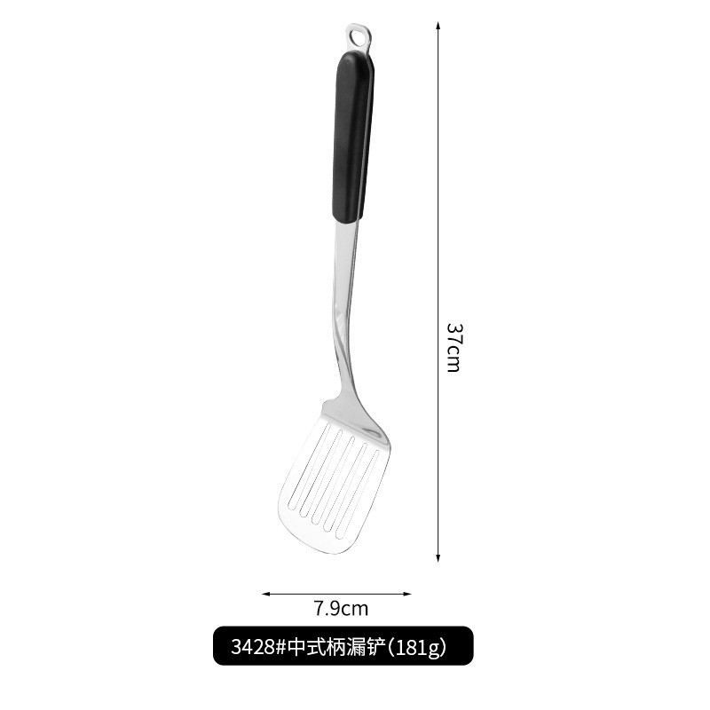 Stainless Steel Bakelite Handle Bright Chinese Style Handle Frying Pan Spatula Soup Spoon Slotted Spoon Cooking Home Kitchen Utensils Set Carefully Selected