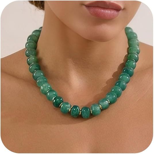 Acrylic Resin Bohemian Colorful Beaded Heart Necklace Women's Choker New Arrival