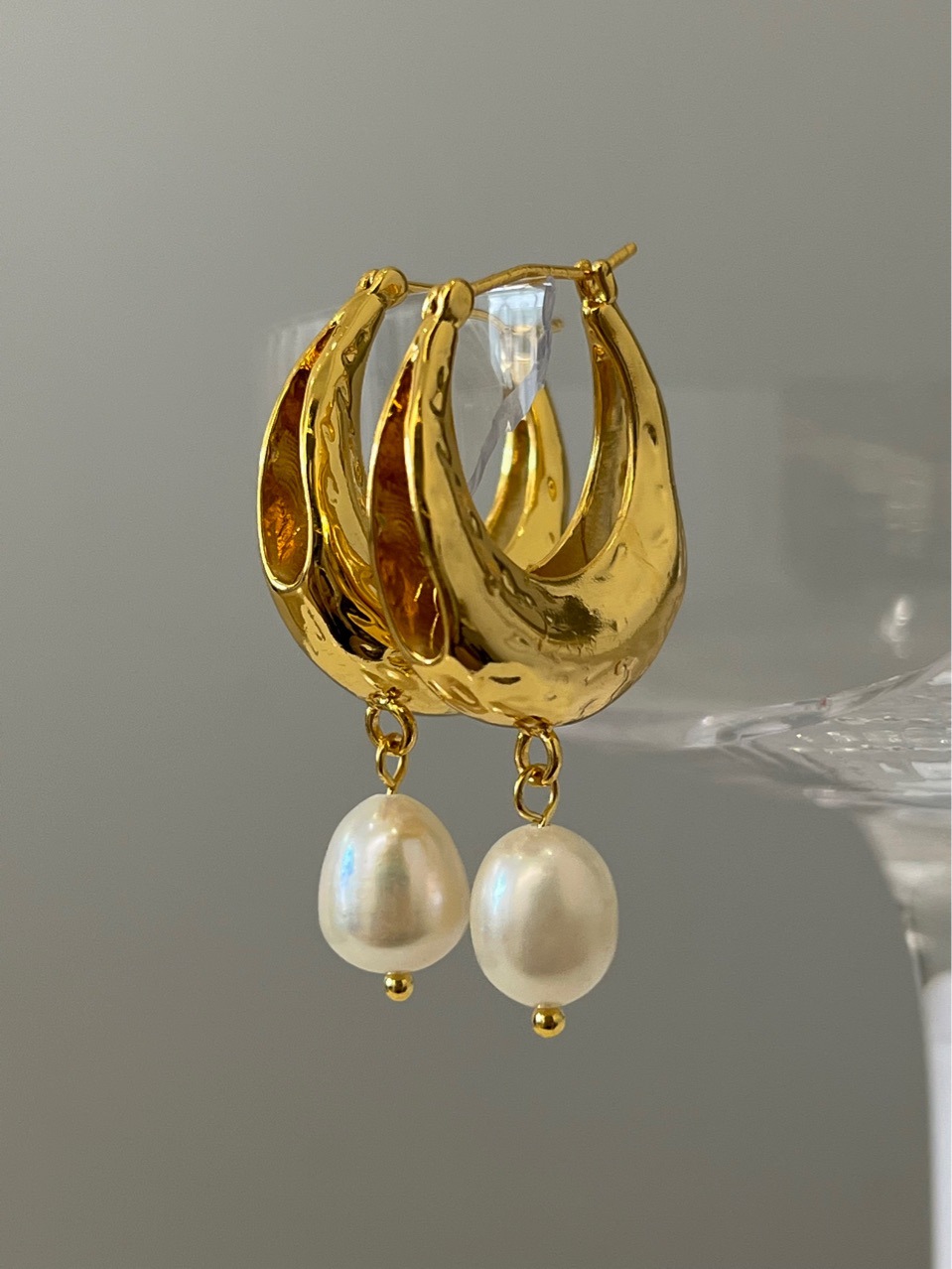 181/00 Early Autumn New Simple Design Grindable Pearl Pendant Earrings for Women Gentle X7-15