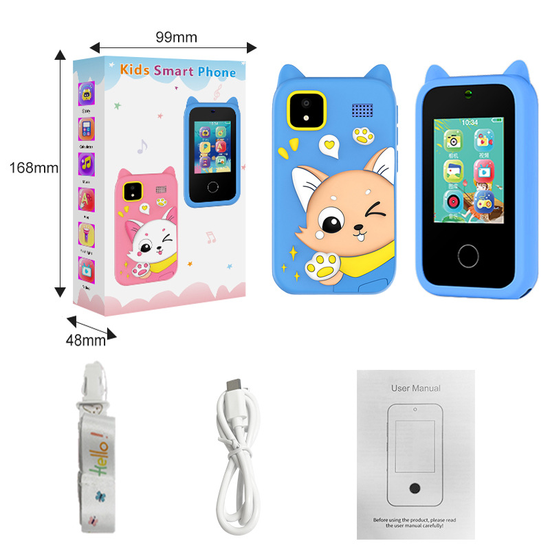 New children's camera HD dual lens phone touch video game dinosaur silicone case