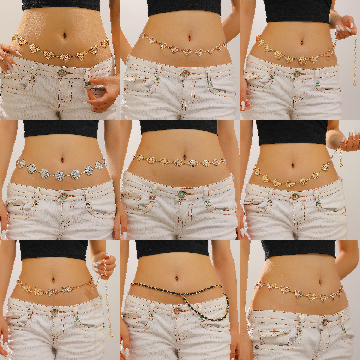 Waist Chain Women Decorative Thin Belt Simple with Dress Silver Ethnic Style Iron Chain Skirt Belt with Tassel