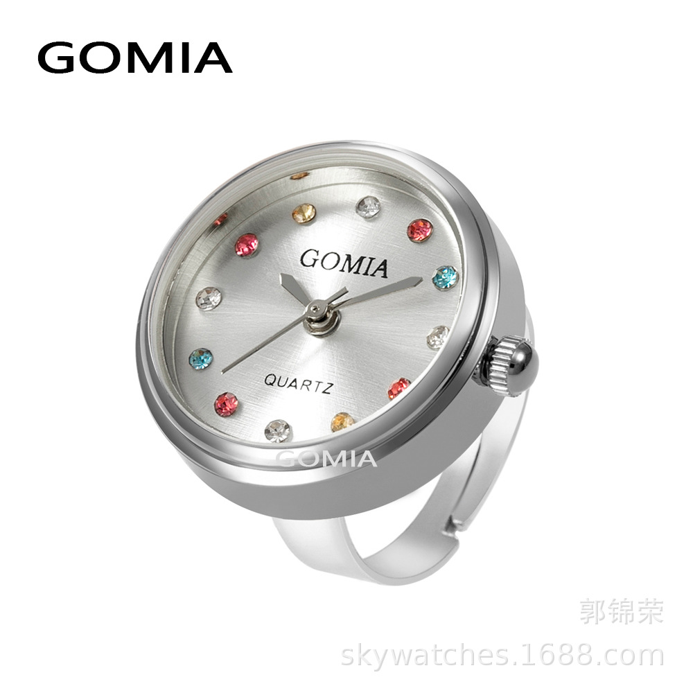 GOMIA Ring Watch New Colorful Diamond Mini Finger Watch Student Can Life Waterproof Watch